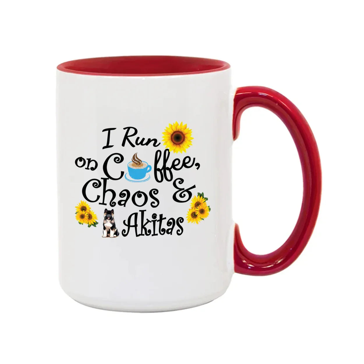 15oz Coffee, Chaos, Akitas Sunflower - WagALotBowWow