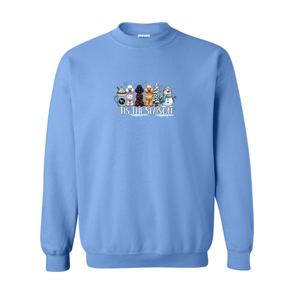 Poodle Tis The Season Winter Heavy Blend Crewneck Sweatshirt - WagALotBowWow