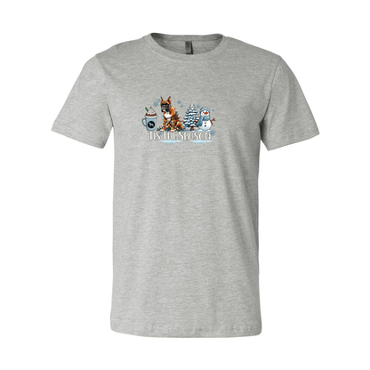 Boxer Tis The Season Winter Unisex Short Sleeve Jersey Tee - WagALotBowWow