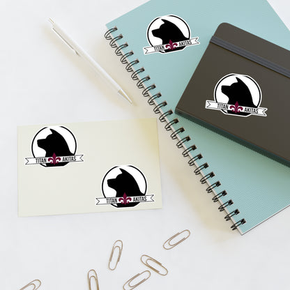 Titan Akitas Sticker Sheet — Dog Silhouette Decal Pack
