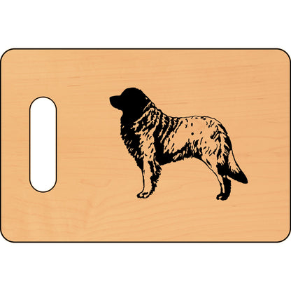 Engraved Cutting Board with dog silhouette design or logo, perfect for home chefs who appreciate unique kitchen decor.