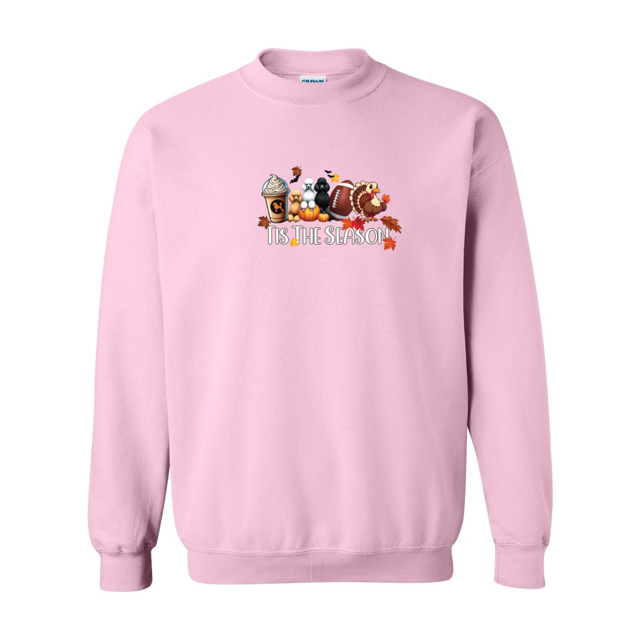 Poodle Tis The Season Fall Heavy Blend Crewneck Sweatshirt - WagALotBowWow