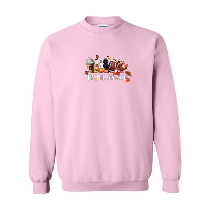 Poodle Tis The Season Fall Heavy Blend Crewneck Sweatshirt - WagALotBowWow