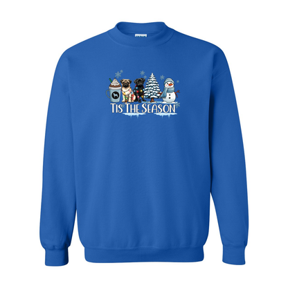 Pug Tis The Season Winter Heavy Blend Crewneck Sweatshirt - WagALotBowWow