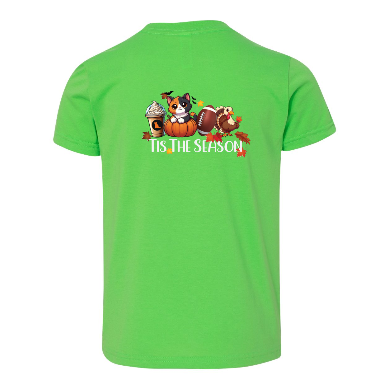 Calico Cat Tis The Season Fall Front/Back - WagALotBowWow
