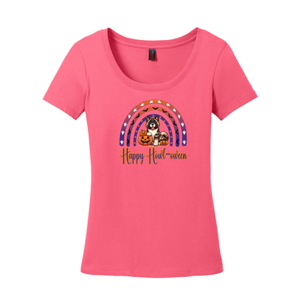 Akita Happy Howl-ween Scoop Neck Tee - WagALotBowWow