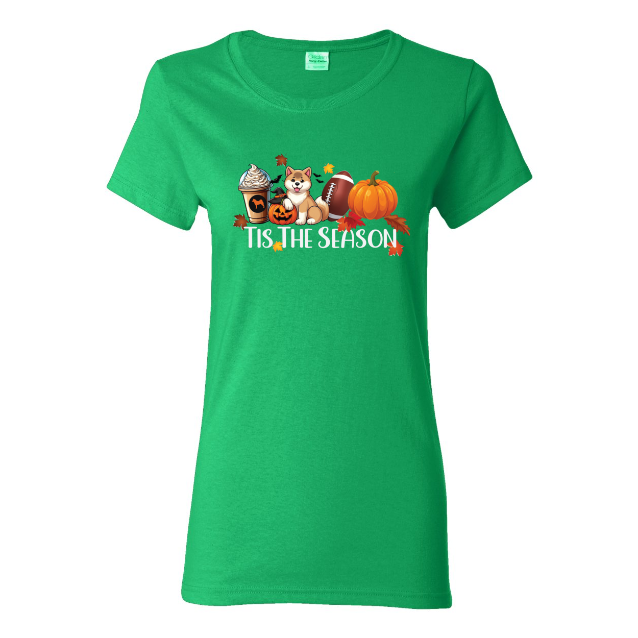 Tis The Season Akita Pumpkin Heavy Cotton Women's Short Sleeve T-Shirt - WagALotBowWow