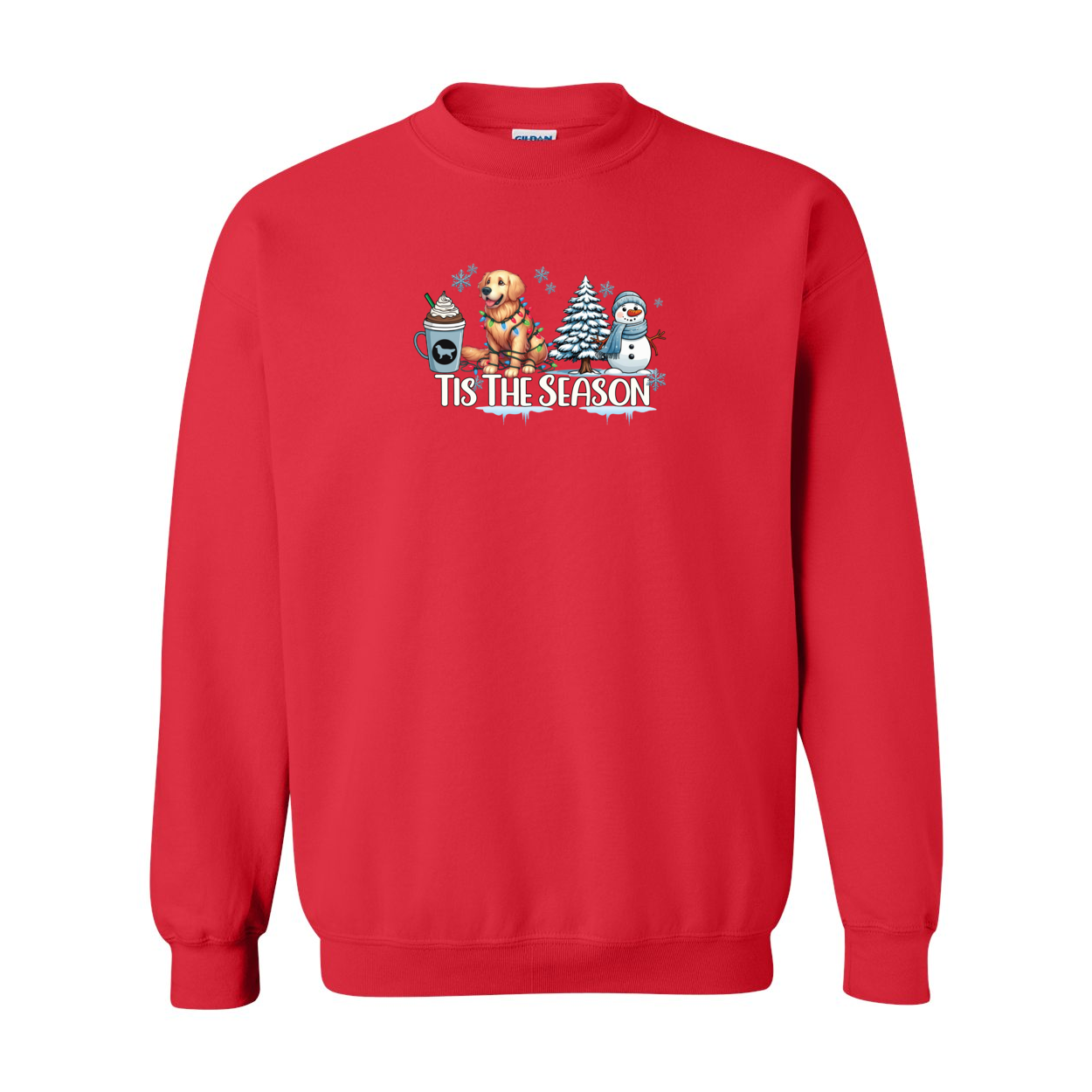 Golden Tis The Season Winter Heavy Blend Crewneck Sweatshirt - WagALotBowWow
