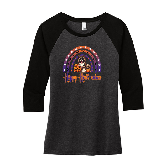 Akita Happy Howl-ween 3/4 Raglan Sleeve - WagALotBowWow