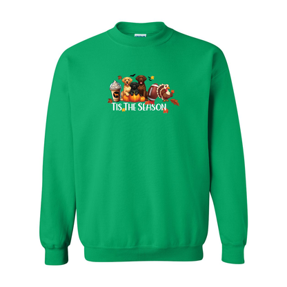 Labrador Tis The Season Fall Heavy Blend Crewneck Sweatshirt - WagALotBowWow
