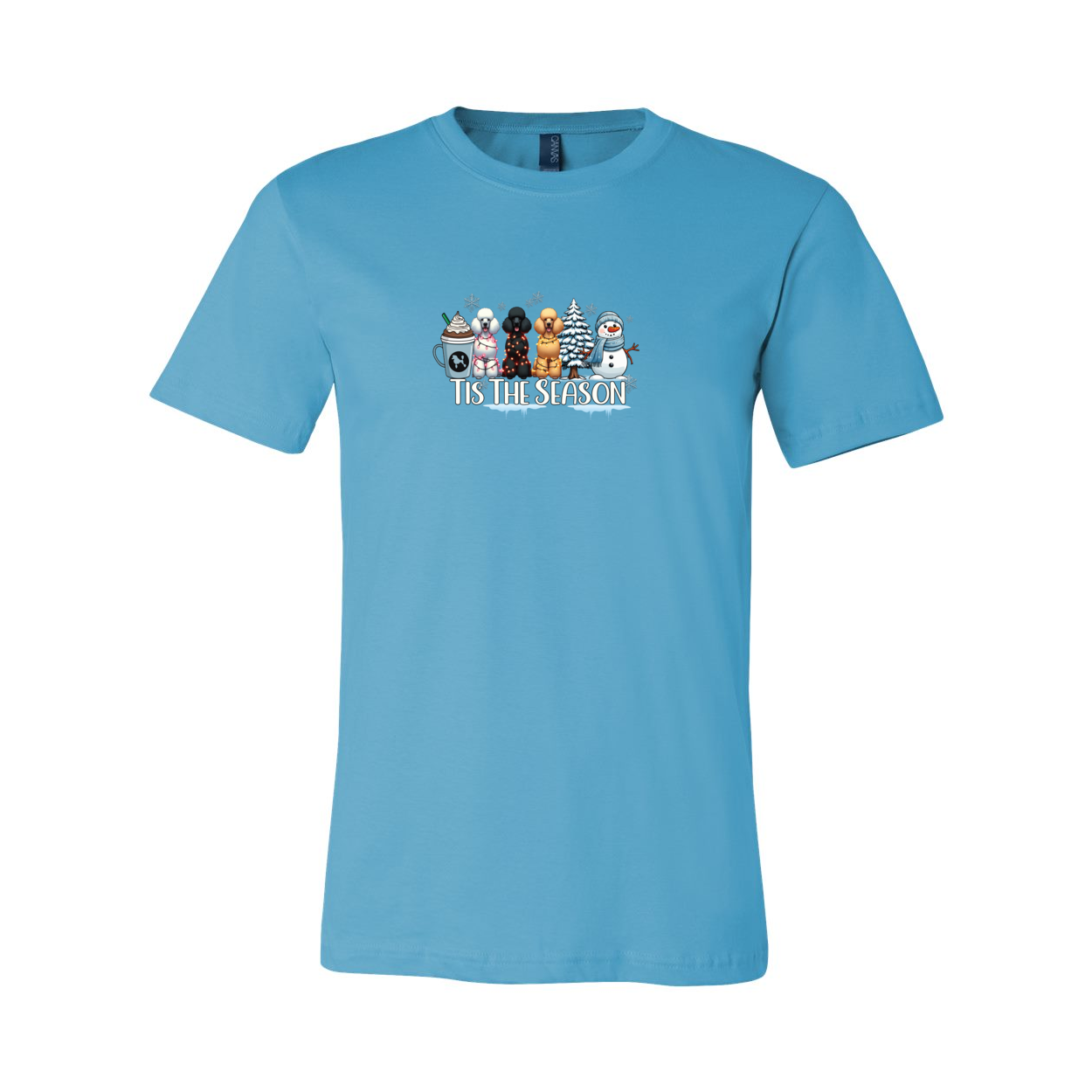 Poodle Tis The Season Winter Unisex Short Sleeve Jersey Tee - WagALotBowWow