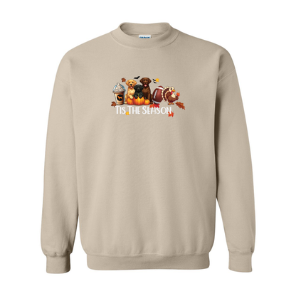 Labrador Tis The Season Fall Heavy Blend Crewneck Sweatshirt - WagALotBowWow