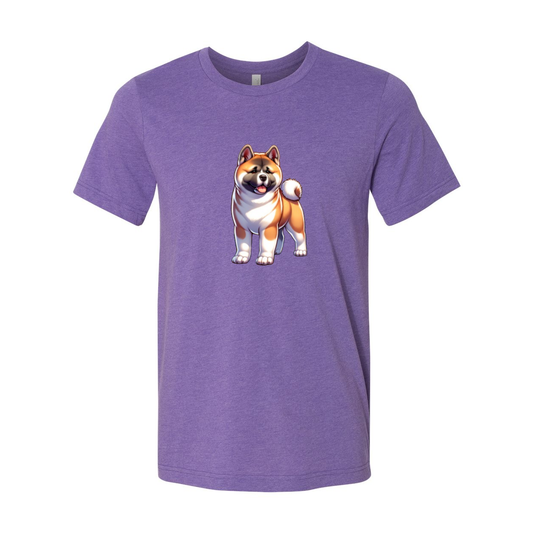 Akita Fawn Cartoon Front Unisex Short Sleeve Jersey Tee - WagALotBowWow