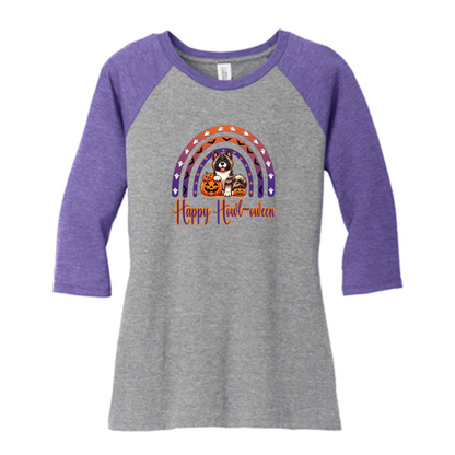 Akita Happy Howl-ween 3/4 Raglan Sleeve - WagALotBowWow