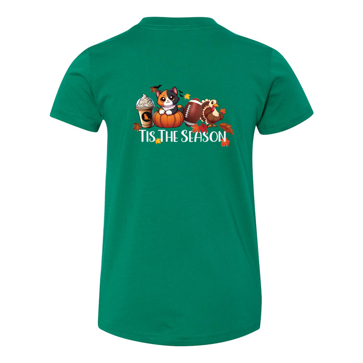 Calico Cat Tis The Season Fall Front/Back - WagALotBowWow