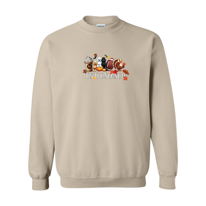Poodle Tis The Season Fall Heavy Blend Crewneck Sweatshirt - WagALotBowWow