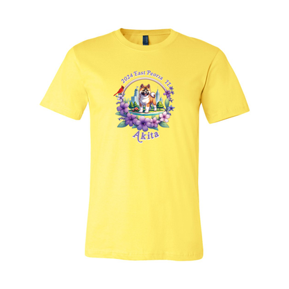 IL Akita Purple letters SS T-Shirt Front Only - WagALotBowWow