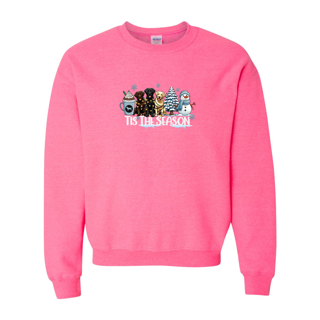 Labrador Tis The Season Winter Heavy Blend Crewneck Sweatshirt - WagALotBowWow
