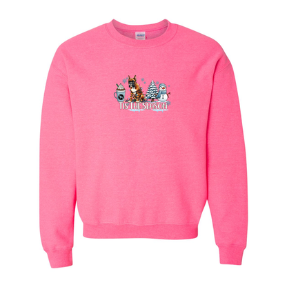 Boxer Tis The Season Winter Heavy Blend Crewneck Sweatshirt - WagALotBowWow