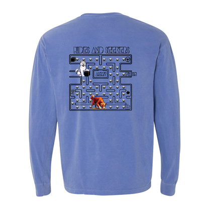 River Maze Scent Garment Dyed Heavyweight Ringspun Long Sleeve T-Shirt - WagALotBowWow