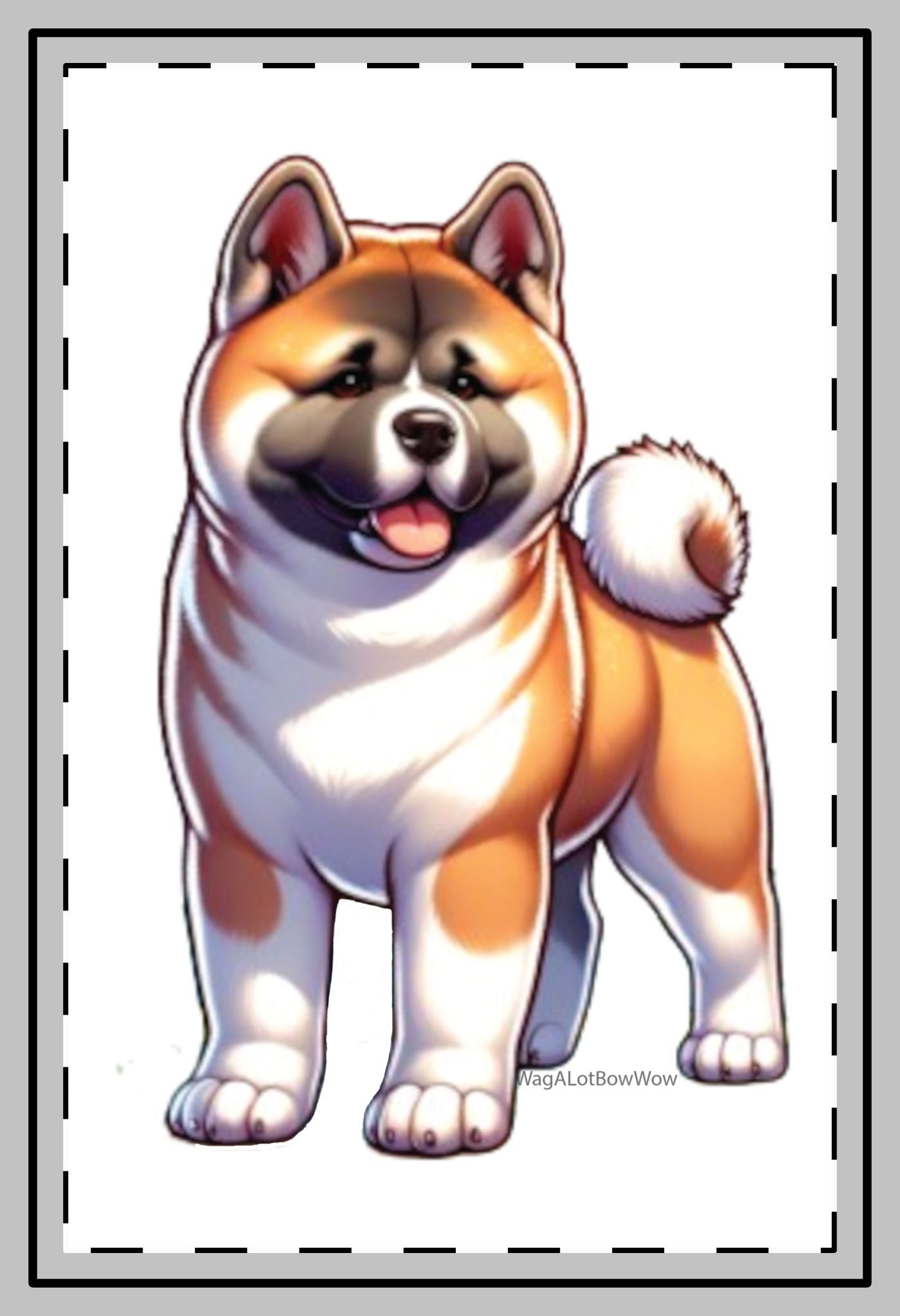Fawn Akita Dog Magnets - WagALotBowWow