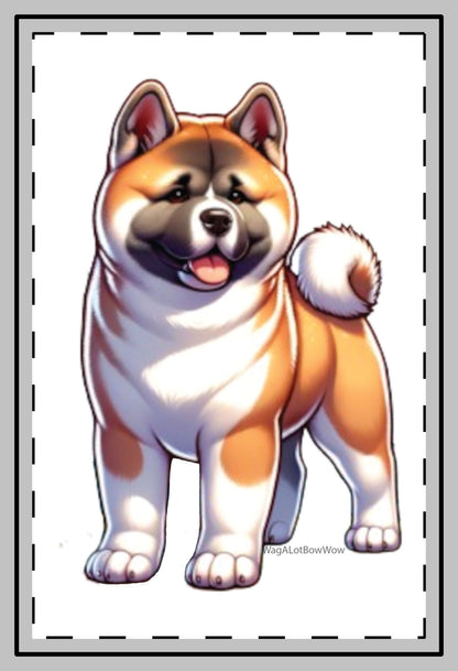 Fawn Akita Dog Magnets - WagALotBowWow
