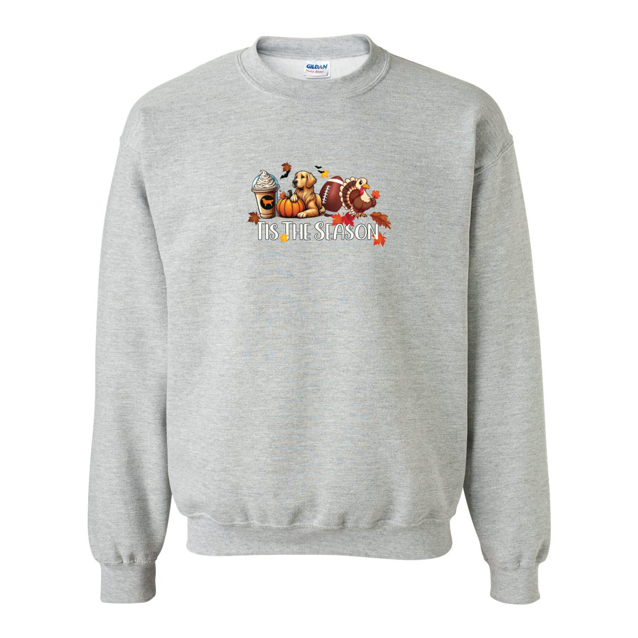 Golden Tis The Season Fall Heavy Blend Crewneck Sweatshirt - WagALotBowWow