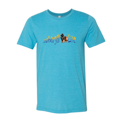Leonberger Life YellowBlue Unisex Short Sleeve Jersey Tee - WagALotBowWow