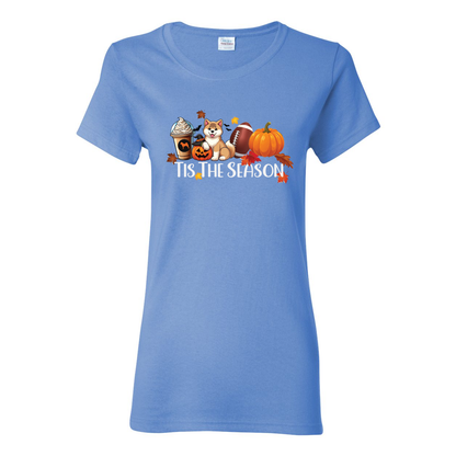 Tis The Season Akita Pumpkin Heavy Cotton Women's Short Sleeve T-Shirt - WagALotBowWow