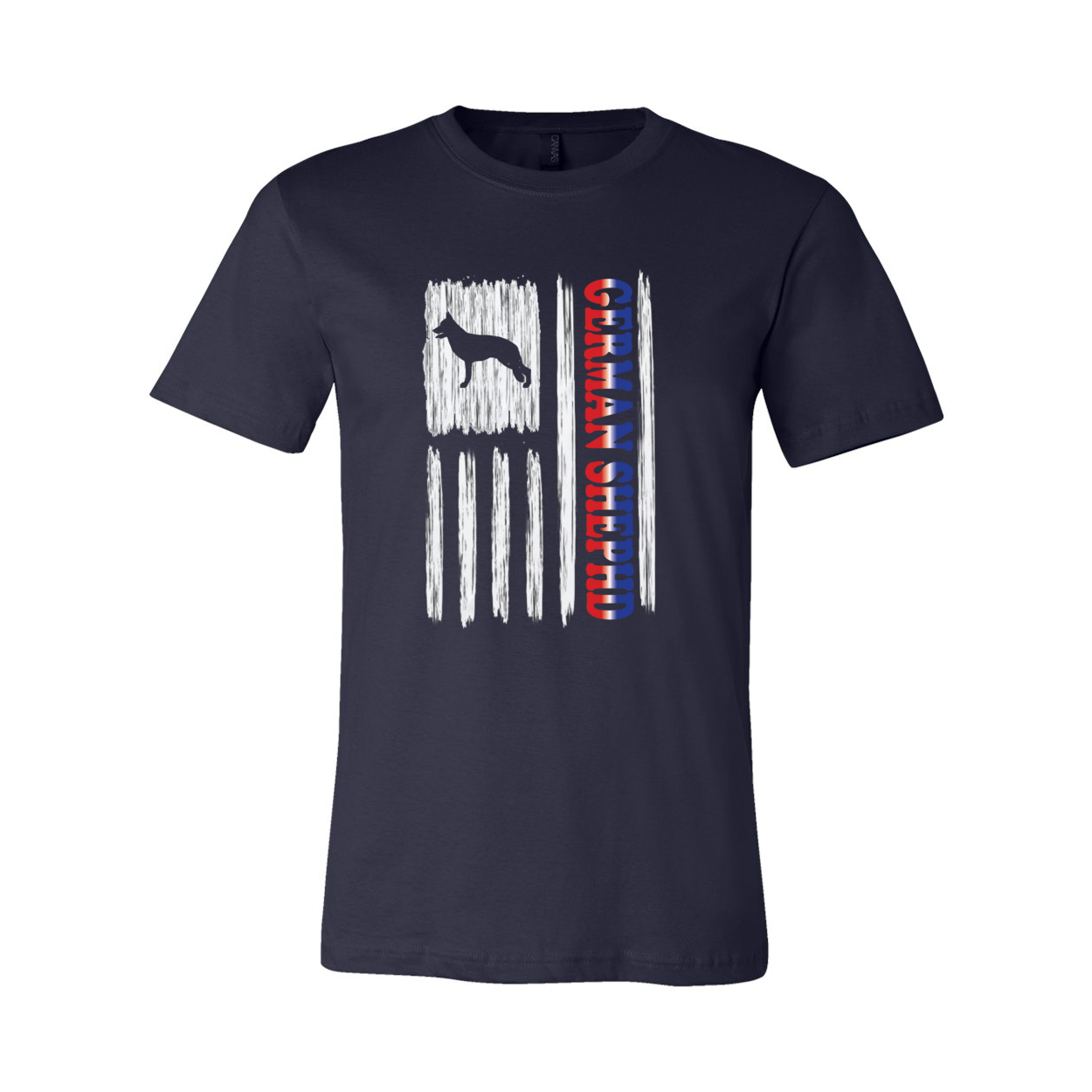 GSD RWB Vertical Flag Unisex Short Sleeve Jersey Tee - WagALotBowWow