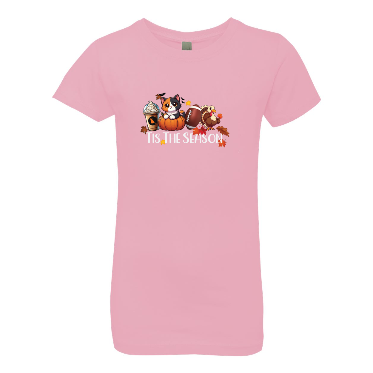 Calico Cat Tis The Season Fall Girls' The Princess Tee - WagALotBowWow