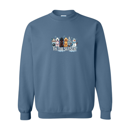 Poodle Tis The Season Winter Heavy Blend Crewneck Sweatshirt - WagALotBowWow