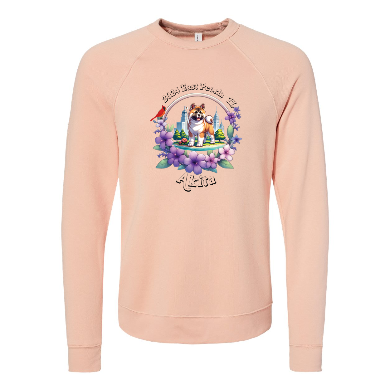 IL Akita Bella+Canvas Raglan Crewneck Sweatshirt Light Colors - WagALotBowWow