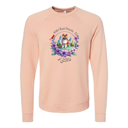 IL Akita Bella+Canvas Raglan Crewneck Sweatshirt Light Colors - WagALotBowWow