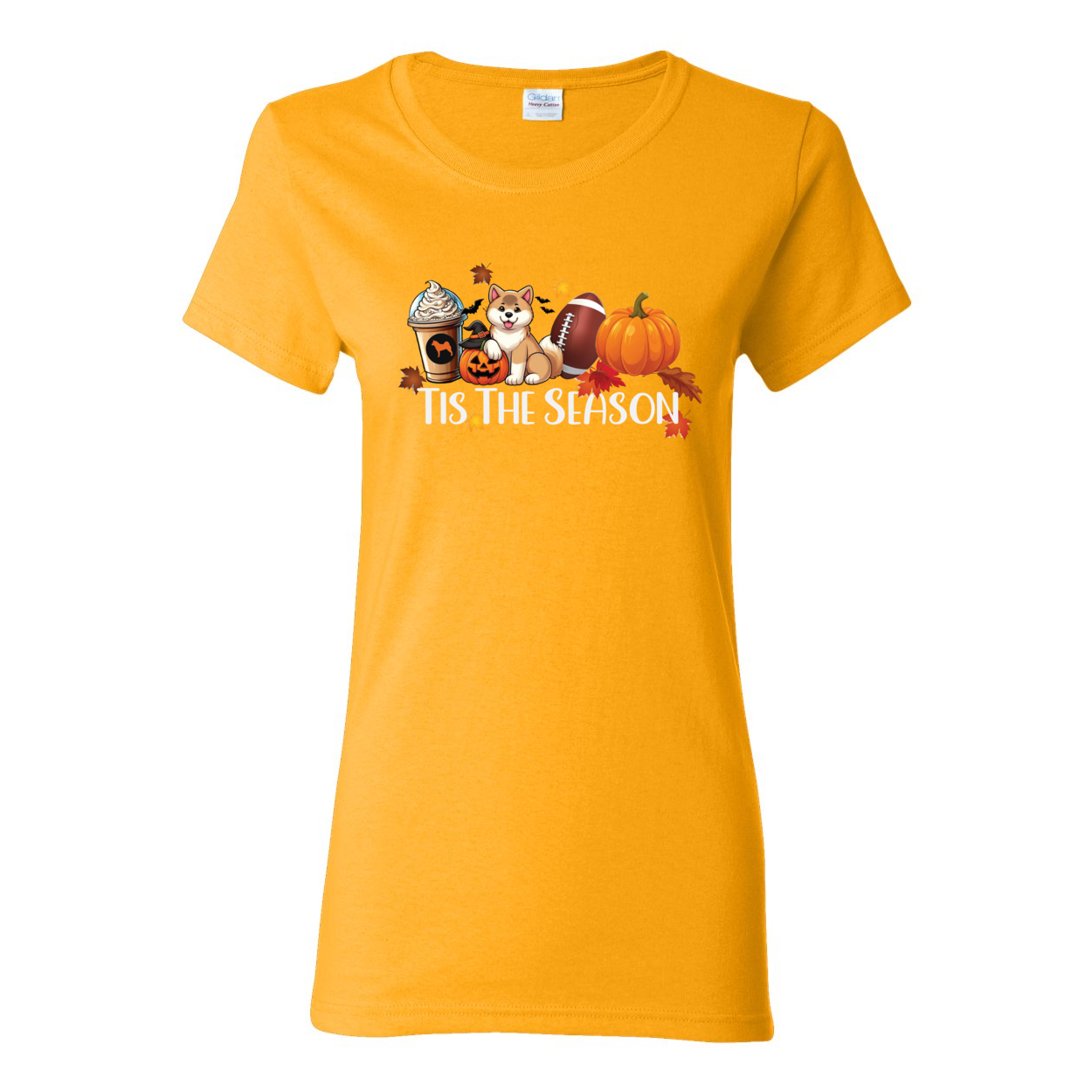 Tis The Season Akita Pumpkin Heavy Cotton Women's Short Sleeve T-Shirt - WagALotBowWow