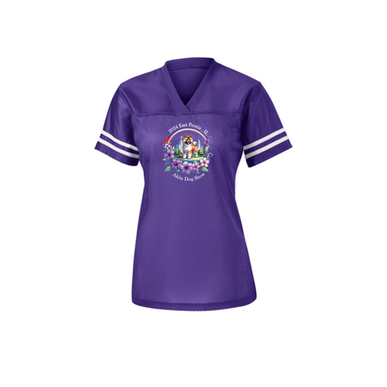 IL Akita Sport-Tek Ladies Front Only - WagALotBowWow