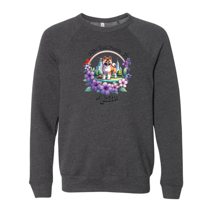 IL Akita Bella+Canvas Raglan Crewneck Sweatshirt Light Colors - WagALotBowWow