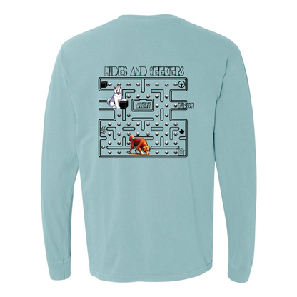 River Maze Scent Garment Dyed Heavyweight Ringspun Long Sleeve T-Shirt - WagALotBowWow