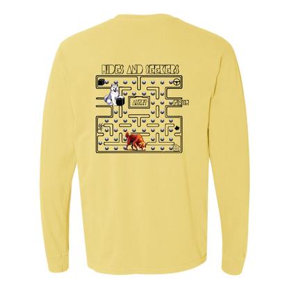 River Maze Scent Garment Dyed Heavyweight Ringspun Long Sleeve T-Shirt - WagALotBowWow