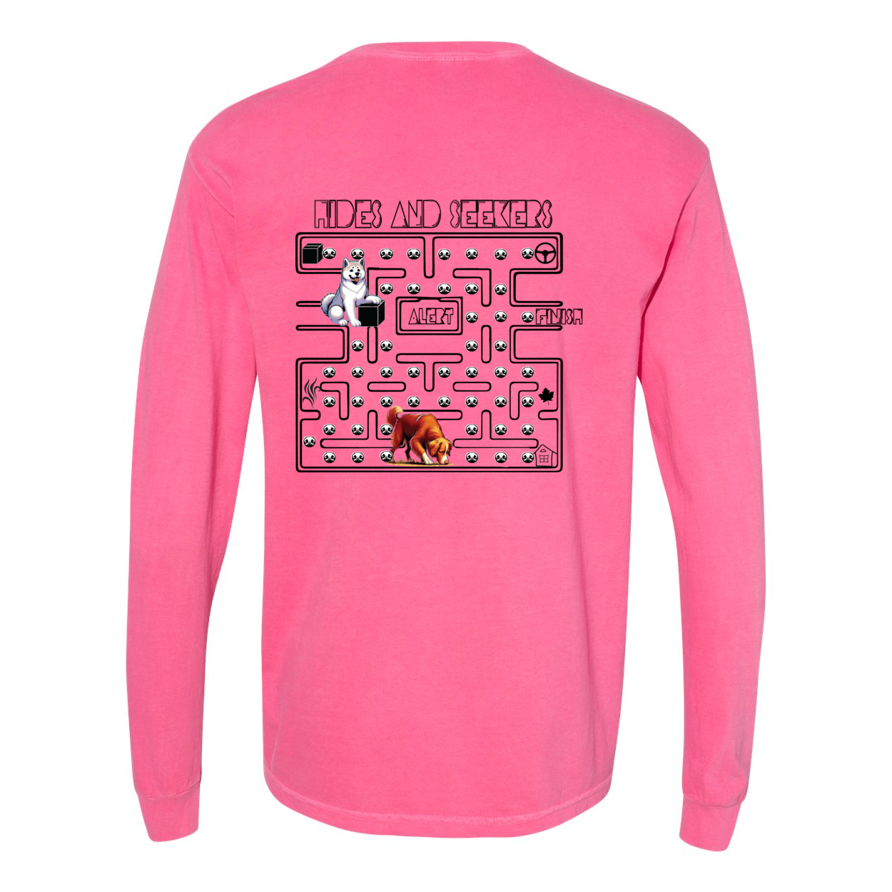 River Maze Scent Garment Dyed Heavyweight Ringspun Long Sleeve T-Shirt - WagALotBowWow