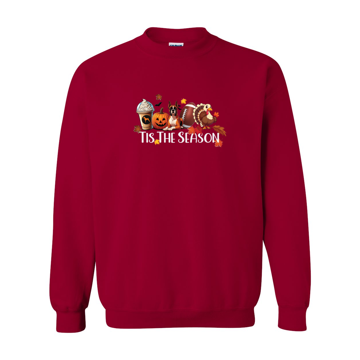 Boxer Tis The Season Turkey Heavy Blend Crewneck Sweatshirt - WagALotBowWow