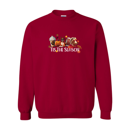 Boxer Tis The Season Turkey Heavy Blend Crewneck Sweatshirt - WagALotBowWow