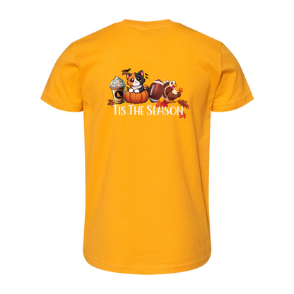 Calico Cat Tis The Season Fall Front/Back - WagALotBowWow
