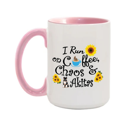 15oz Coffee, Chaos, Akitas Sunflower - WagALotBowWow