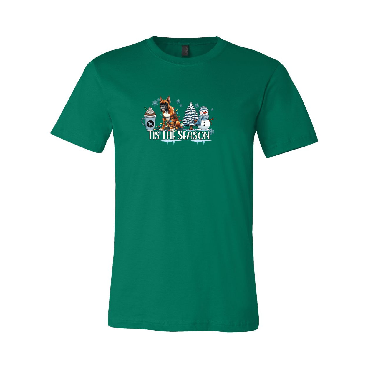 Boxer Tis The Season Winter Unisex Short Sleeve Jersey Tee - WagALotBowWow