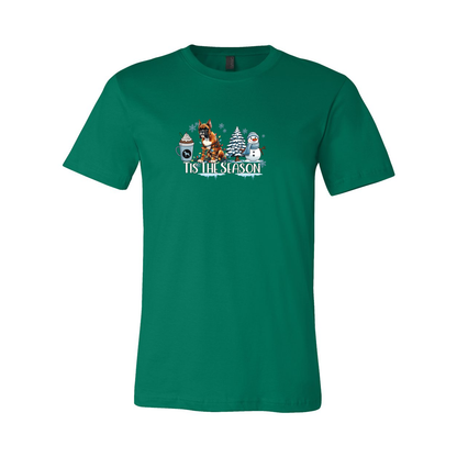 Boxer Tis The Season Winter Unisex Short Sleeve Jersey Tee - WagALotBowWow