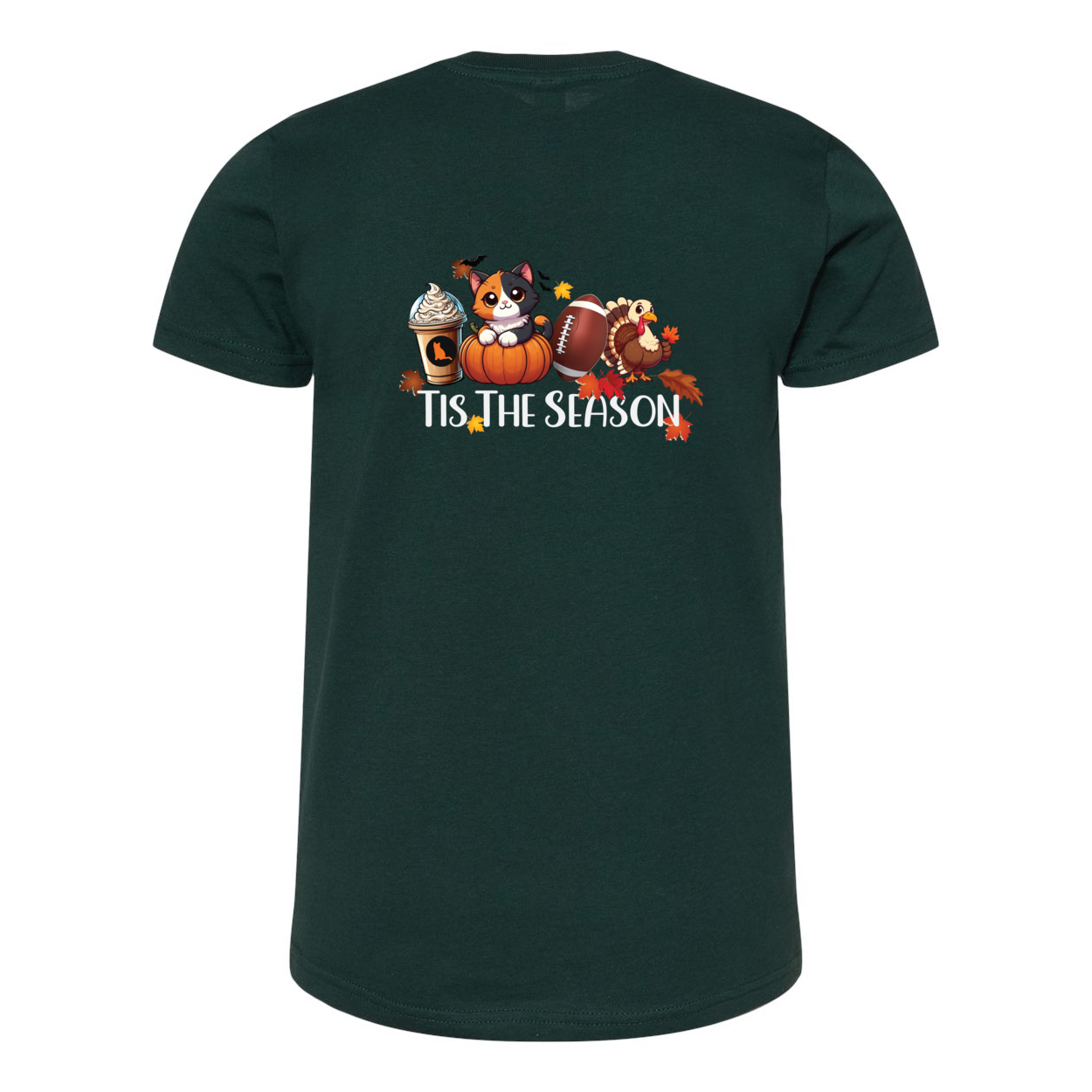 Calico Cat Tis The Season Fall Front/Back - WagALotBowWow