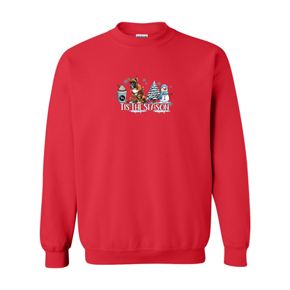 Boxer Tis The Season Winter Heavy Blend Crewneck Sweatshirt - WagALotBowWow