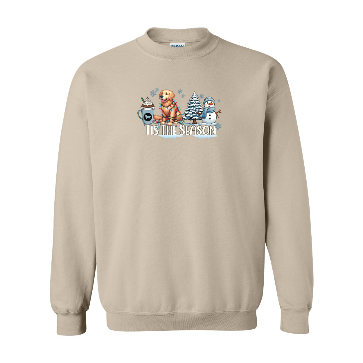 Golden Tis The Season Winter Heavy Blend Crewneck Sweatshirt - WagALotBowWow