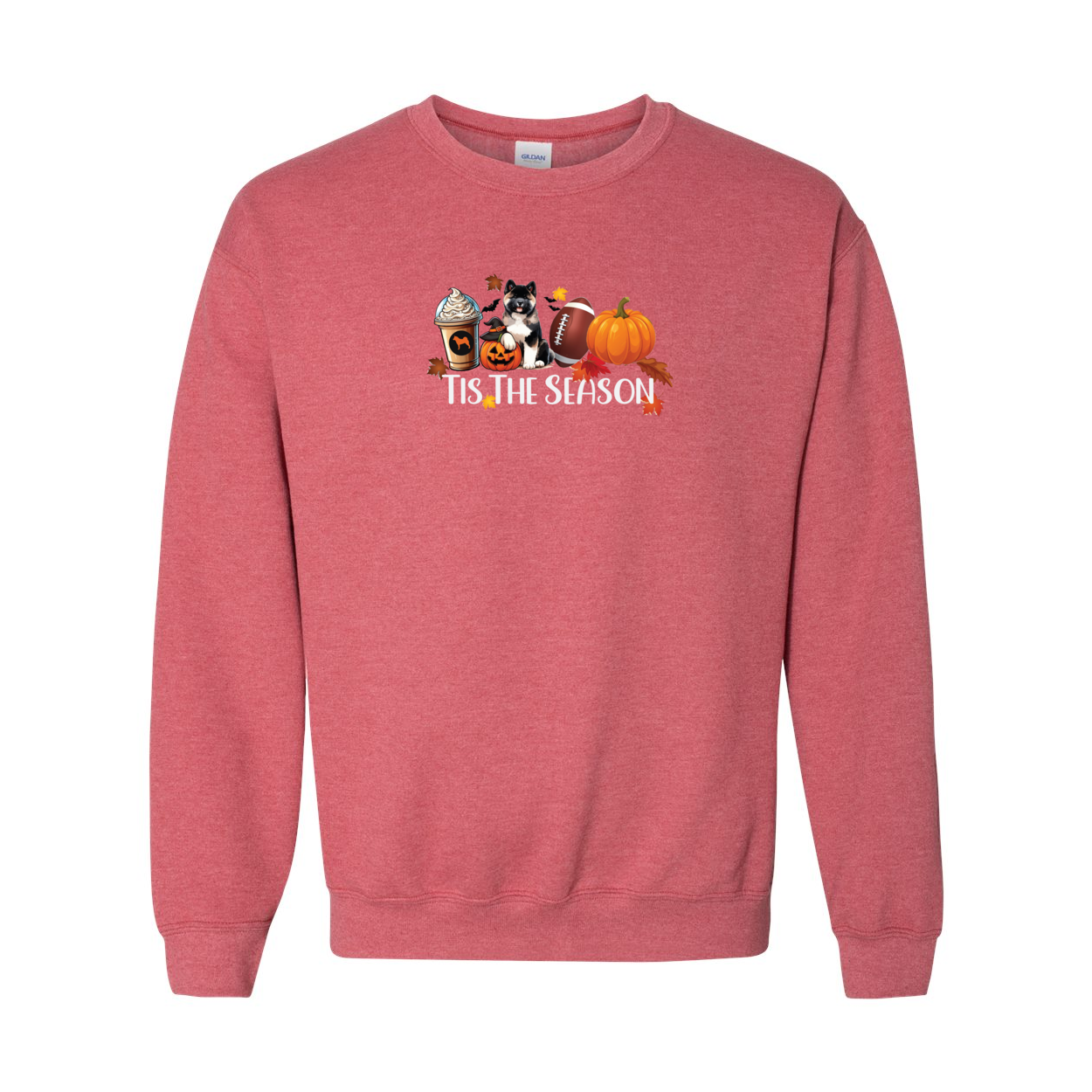 Akita Tis The Season Pumpkin Gildan Sweatshirt - WagALotBowWow